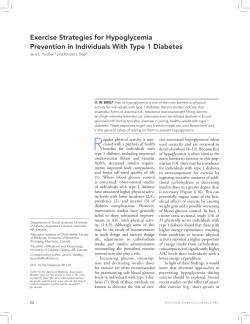 Exercise Strategies for Hypoglycemia Prevention in Individuals With