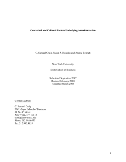 1 Contextual and Cultural Factors Underlying Americanization C