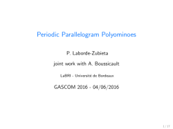 Les Polyominos Parall&eacute;logrammes P&eacute;riodiques