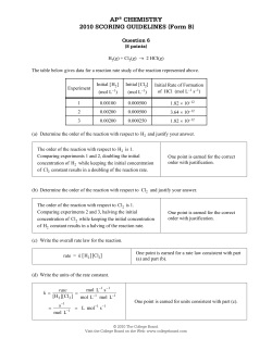 AP&reg; CHEMISTRY 2010 SCORING GUIDELINES (Form