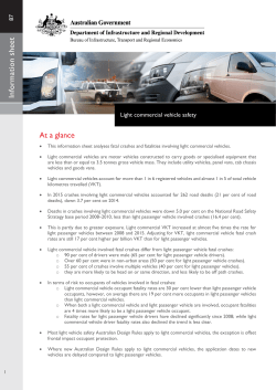 Light commercial vehicle safety - Bureau of Infrastructure, Transport