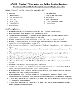 APUSH – Chapter 17 Vocabulary and Guided