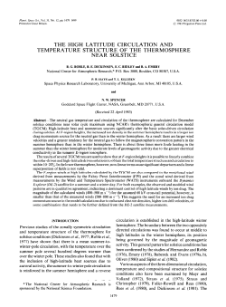 the high latitude circulation and temperature structure of