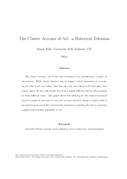 The Cluster Account of Art: a Historical Dilemma