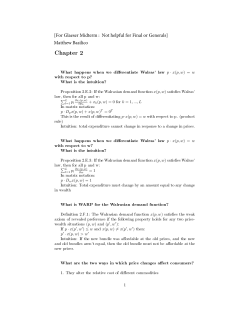 Price Theory - MWG Flashcards for Glaeser