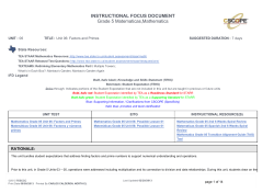 INSTRUCTIONAL FOCUS DOCUMENT Grade 5 Matematicas