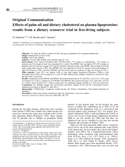 Original Communication Effects of palm oil and dietary cholesterol