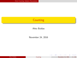 Direct Counting, Subsets, Permutations