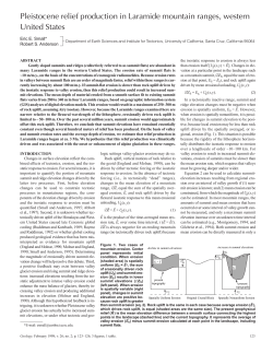 Pleistocene relief production in Laramide mountain ranges, western