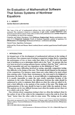 An Evaluation of Mathematical Software That Solves Systems of