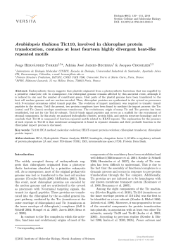 Arabidopsis thaliana Tic110, involved in chloroplast