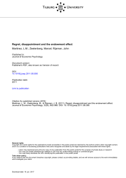 Tilburg University Regret, disappointment and the