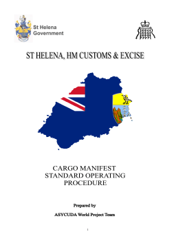 St Helena Cargo Manifest Standard Operating Procedure