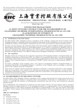 connected transactions (1) joint venture contract for the