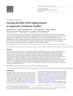 Parsing the Role of the Hippocampus in Approach&ndash;Avoidance Conflict