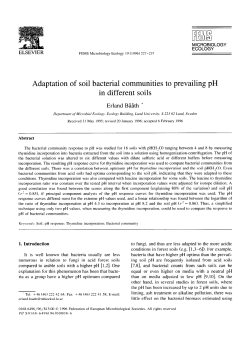 Adaptation of soil bacterial communities to prevailing pH in different