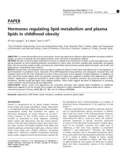 PAPER Hormones regulating lipid metabolism and plasma