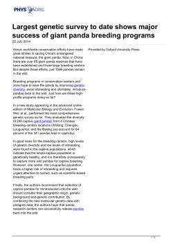 Largest genetic survey to date shows major success of giant panda