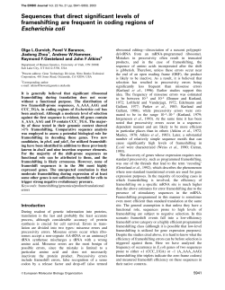 Sequences that direct significant levels of frameshifting are frequent