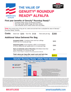 Economic Benefits of Genuity&reg; Roundup Ready