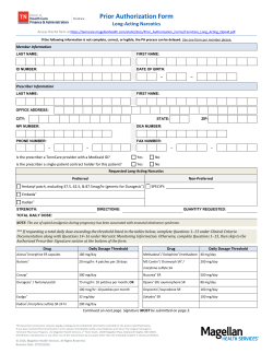 Prior Authorization Form - TennCare Pharmacy Program