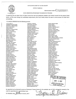 2017 Process Server Order - State Court &ndash; Fulton County