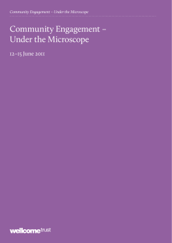 Community Engagement &ndash; Under the Microscope