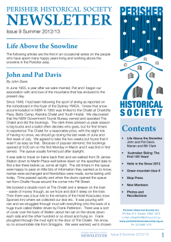 NEWSLETTER - Perisher Historical Society