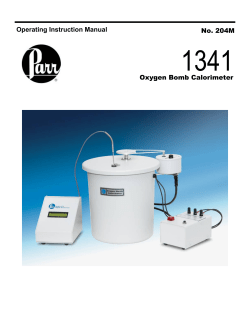 Operating Instruction Manual Oxygen Bomb Calorimeter No. 204M