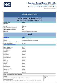 Product Specification NH4Cl