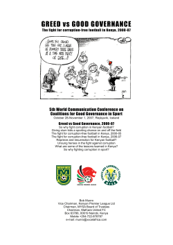 Greed vs. Good Governance in Kenyan Football