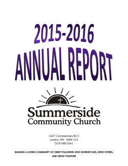 2015-2016 annual reports - Summerside Community Church