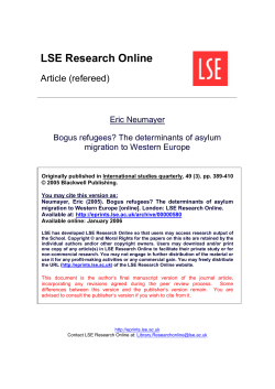 Bogus refugees? The determinants of asylum migration to Western