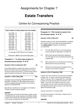 Estate Transfers - Centre for Conveyancing Practice