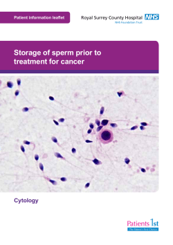Storage of sperm prior to treatment for cancer