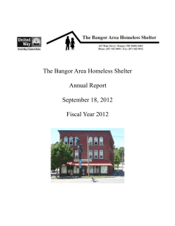 2012 Annual Report - Bangor Area Homeless Shelter