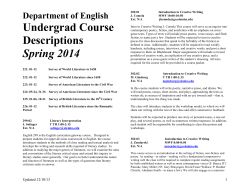 Spring 2014 Course Offerings (Undergraduate)