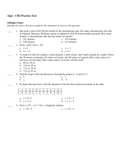 Alg2 - CH2 Practice Test