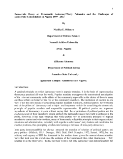 Democratic Decay or Democratic Autocracy?Party Primaries and the