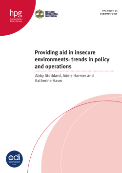 Providing aid in insecure environments: trends in policy and