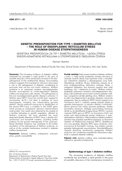 GENETIC PREDISPOSITION FOR TYPE 1 DIABETES MELLITUS