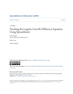 Teaching the Logistic Growth Difference Equation Using Spreadsheets