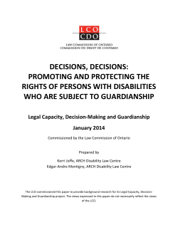 decisions, decisions: promoting and protecting the rights of persons