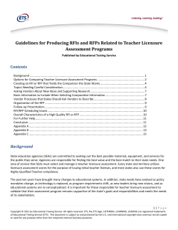 Best Practices for Developing an RFI/RFP