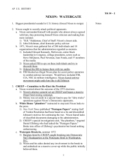 nixon: watergate - T-20th Century US History