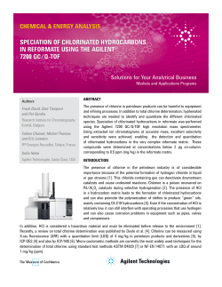 Speciation of Chlorinated Hydrocarbons in Reformate using the