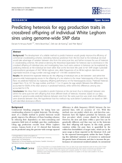 Predicting heterosis for egg production traits in crossbred offspring