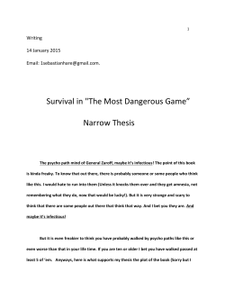 Survival in "The Most Dangerous Game&rdquo; Narrow Thesis