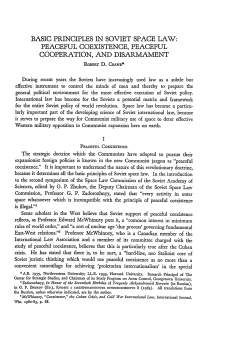 Basic Principles in Soviet Space Law