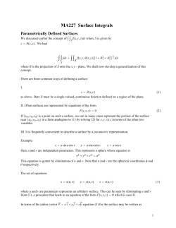 MA227 Surface Integrals fds